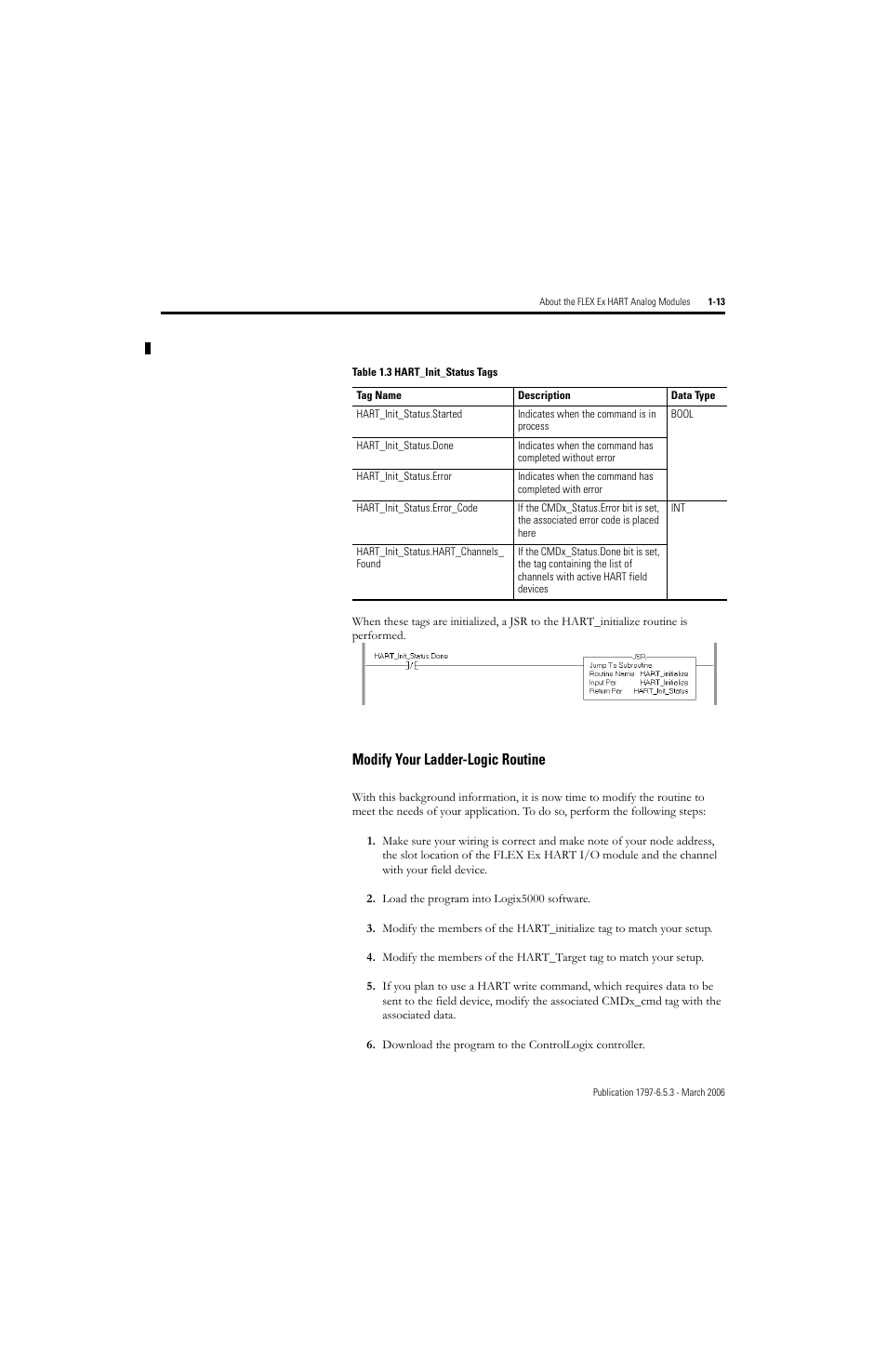 Modify your ladder-logic routine -13, Modify your ladder-logic routine | Rockwell Automation 1797-OE8H FLEX Ex HART Analog Modules User Manual User Manual | Page 27 / 196