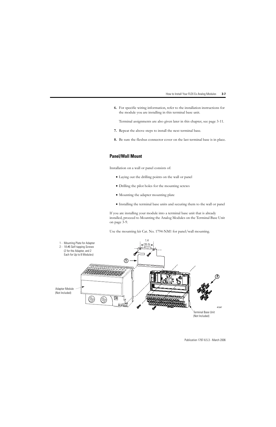 Panel/wall mount -7, Panel/wall mount | Rockwell Automation 1797-OE8H FLEX Ex HART Analog Modules User Manual User Manual | Page 59 / 196