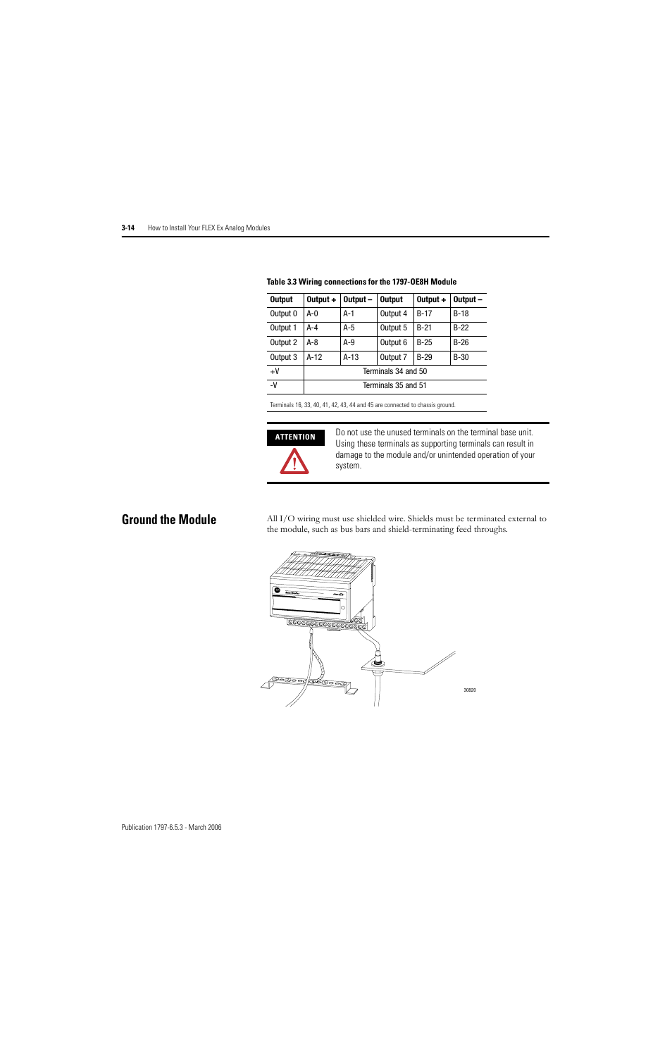 Ground the module, Ground the module -14 | Rockwell Automation 1797-OE8H FLEX Ex HART Analog Modules User Manual User Manual | Page 66 / 196
