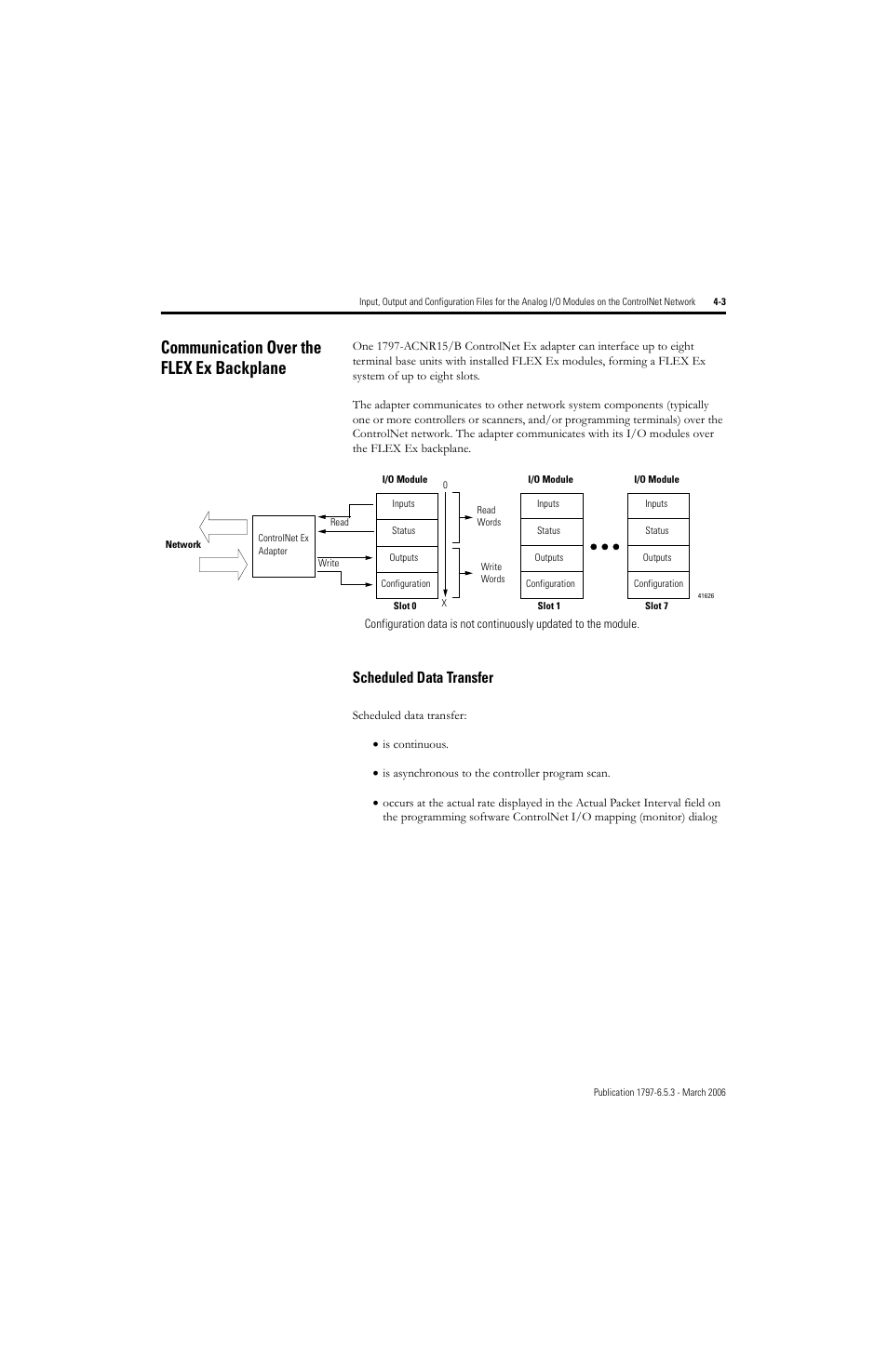 Communication over the flex ex backplane, Communication over the flex ex backplane -3, Scheduled data transfer -3 | Scheduled data transfer | Rockwell Automation 1797-OE8H FLEX Ex HART Analog Modules User Manual User Manual | Page 71 / 196