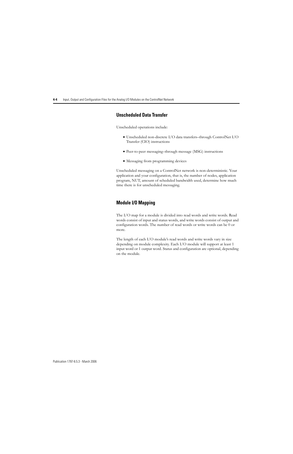 Unscheduled data transfer -4 module i/o mapping -4 | Rockwell Automation 1797-OE8H FLEX Ex HART Analog Modules User Manual User Manual | Page 72 / 196