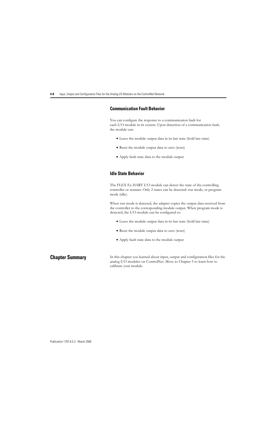 Chapter summary, Chapter summary -8 | Rockwell Automation 1797-OE8H FLEX Ex HART Analog Modules User Manual User Manual | Page 76 / 196