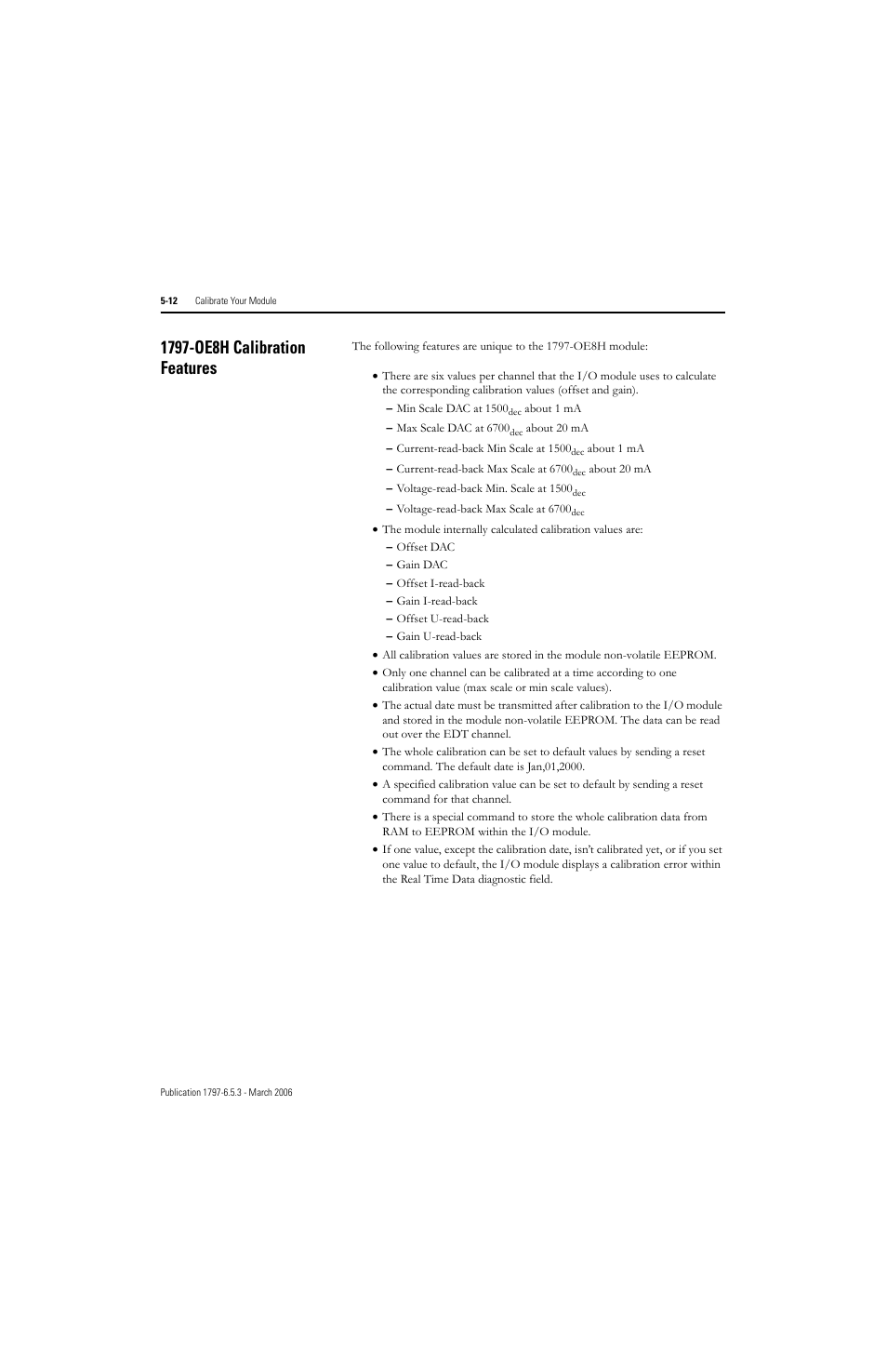 1797-oe8h calibration features, 1797-oe8h calibration features -12 | Rockwell Automation 1797-OE8H FLEX Ex HART Analog Modules User Manual User Manual | Page 88 / 196