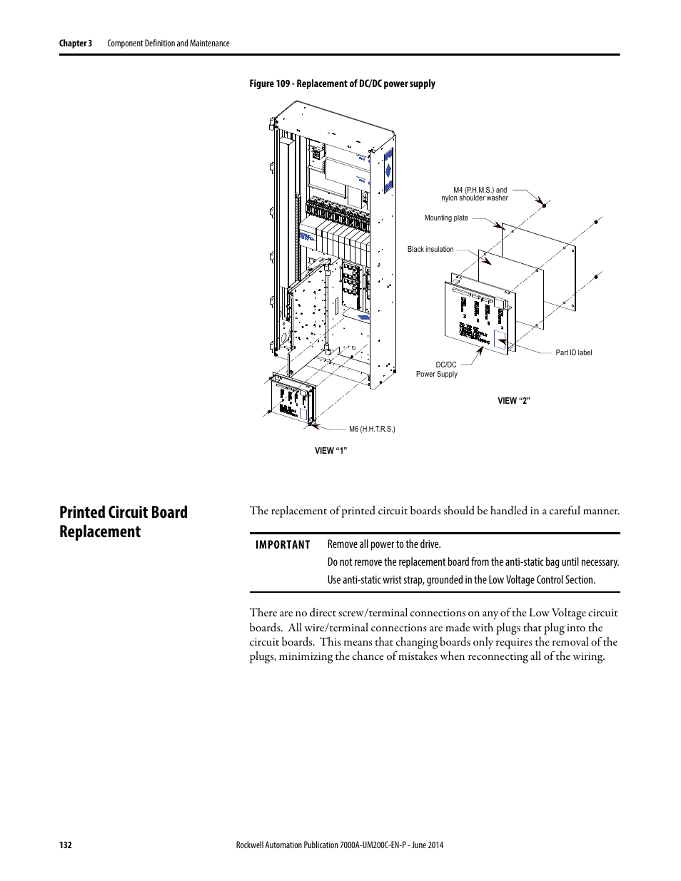 Printed circuit board replacement | Rockwell Automation 7000A PowerFlex Medium Voltage AC Drive (A Frame) - ForGe Control User Manual | Page 132 / 208