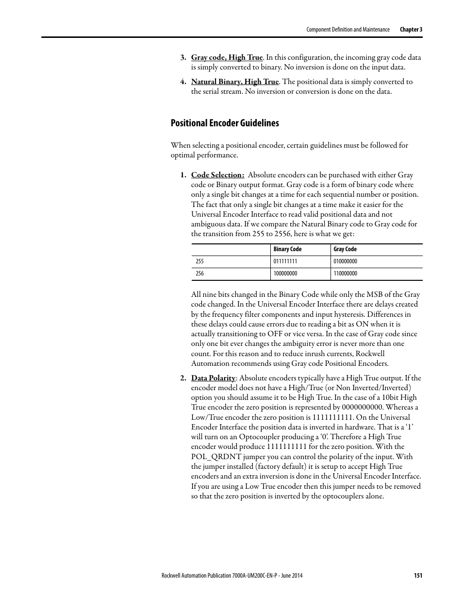 Positional encoder guidelines | Rockwell Automation 7000A PowerFlex Medium Voltage AC Drive (A Frame) - ForGe Control User Manual | Page 151 / 208