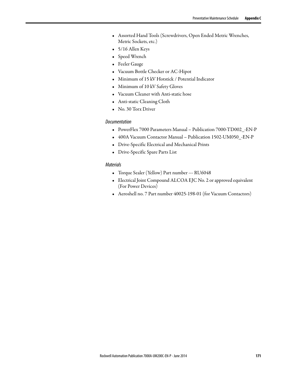 Rockwell Automation 7000A PowerFlex Medium Voltage AC Drive (A Frame) - ForGe Control User Manual | Page 171 / 208