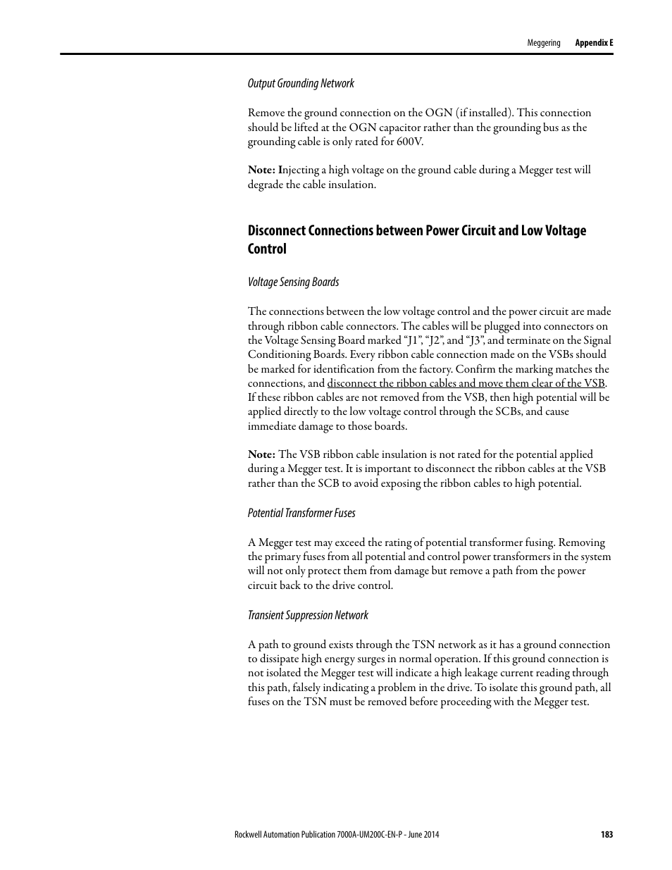 Rockwell Automation 7000A PowerFlex Medium Voltage AC Drive (A Frame) - ForGe Control User Manual | Page 183 / 208