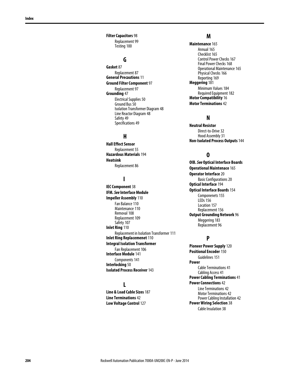 Rockwell Automation 7000A PowerFlex Medium Voltage AC Drive (A Frame) - ForGe Control User Manual | Page 204 / 208