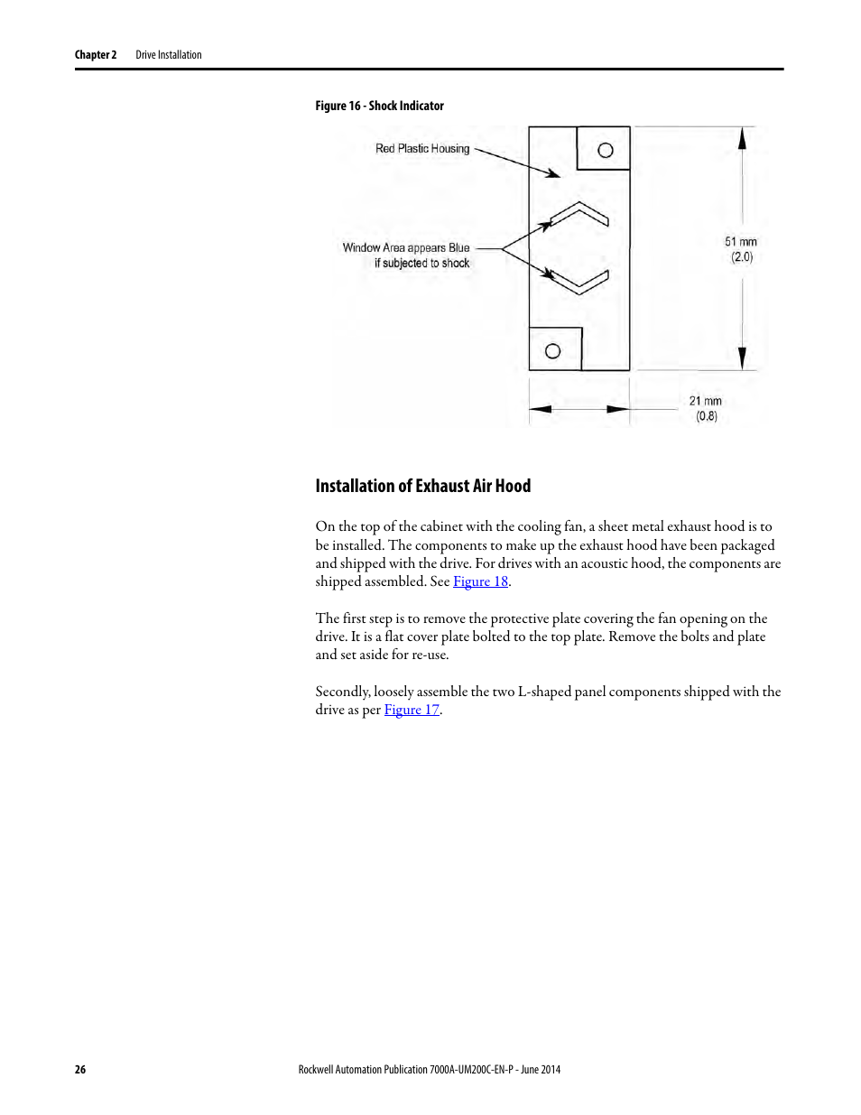 Installation of exhaust air hood | Rockwell Automation 7000A PowerFlex Medium Voltage AC Drive (A Frame) - ForGe Control User Manual | Page 26 / 208