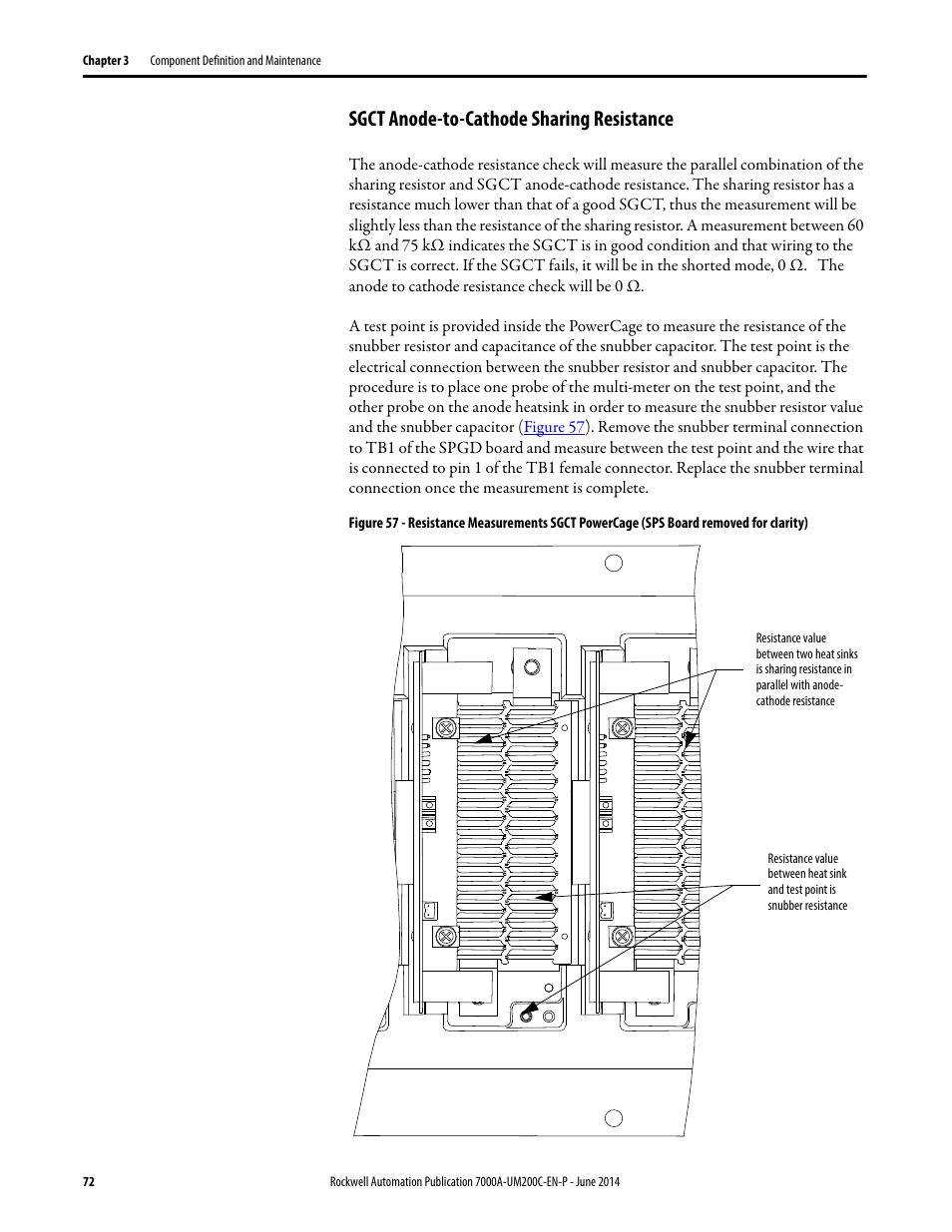 Sgct anode-to-cathode sharing resistance | Rockwell Automation 7000A PowerFlex Medium Voltage AC Drive (A Frame) - ForGe Control User Manual | Page 72 / 208