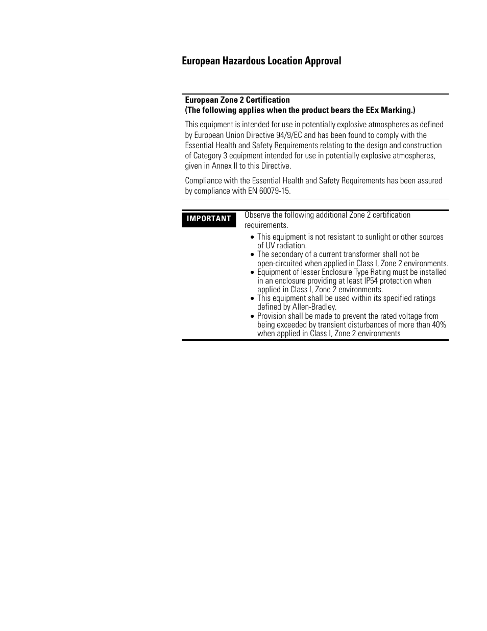 European hazardous location approval | Rockwell Automation 1794-OE8H FLEX I/O HART Analog Modules User Manual User Manual | Page 5 / 146