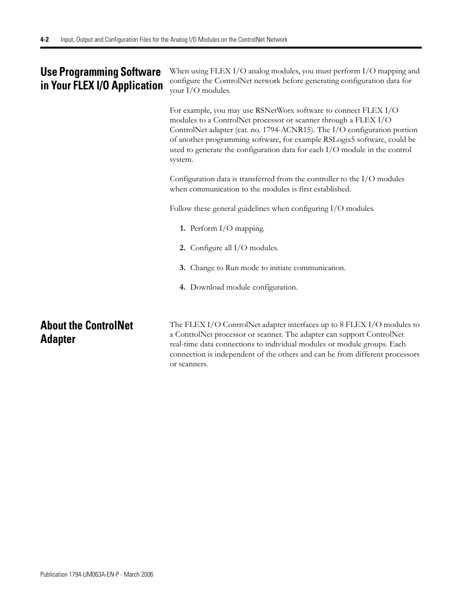 About the controlnet adapter | Rockwell Automation 1794-OE8H FLEX I/O HART Analog Modules User Manual User Manual | Page 62 / 146