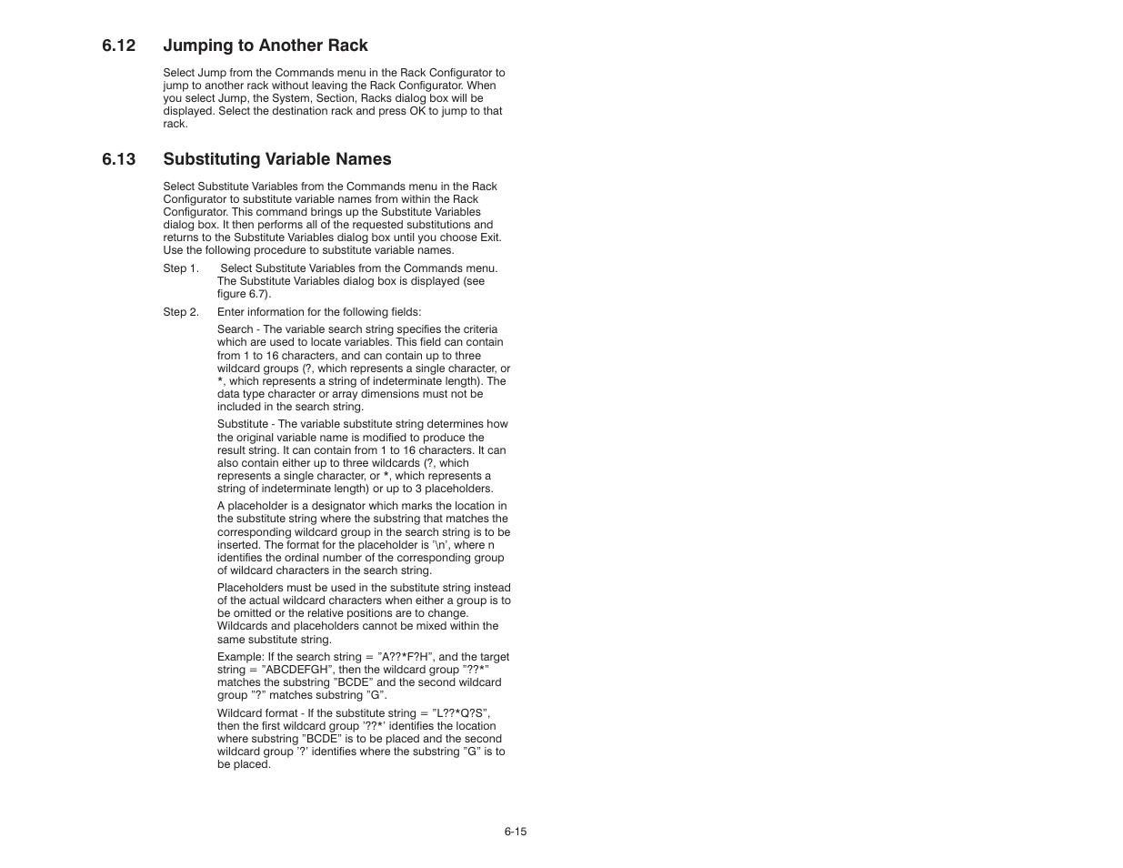 12 jumping to another rack, 13 substituting variable names | Rockwell Automation 47C626 AutoMax Programming Executive V4.2 User Manual | Page 101 / 278