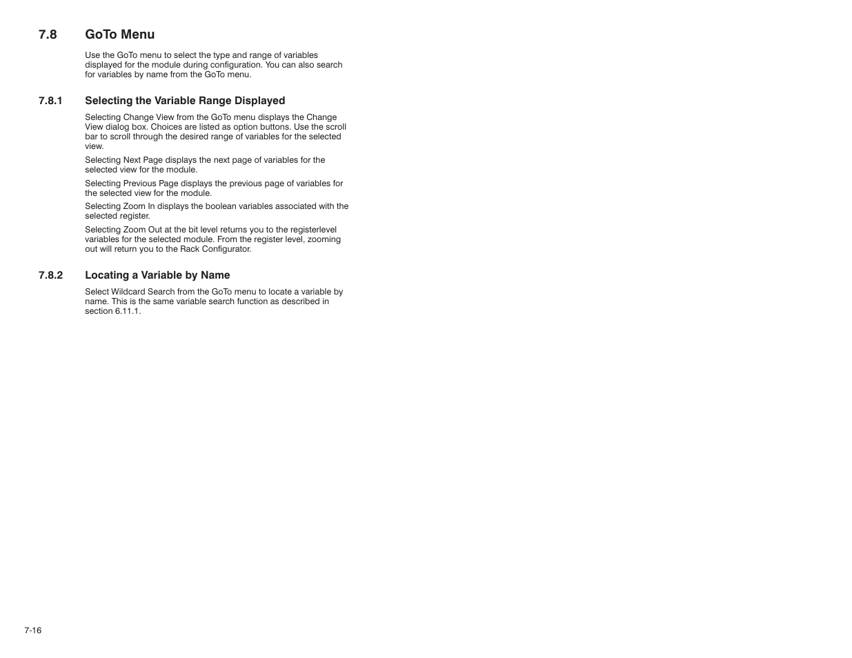 8 goto menu | Rockwell Automation 47C626 AutoMax Programming Executive V4.2 User Manual | Page 122 / 278