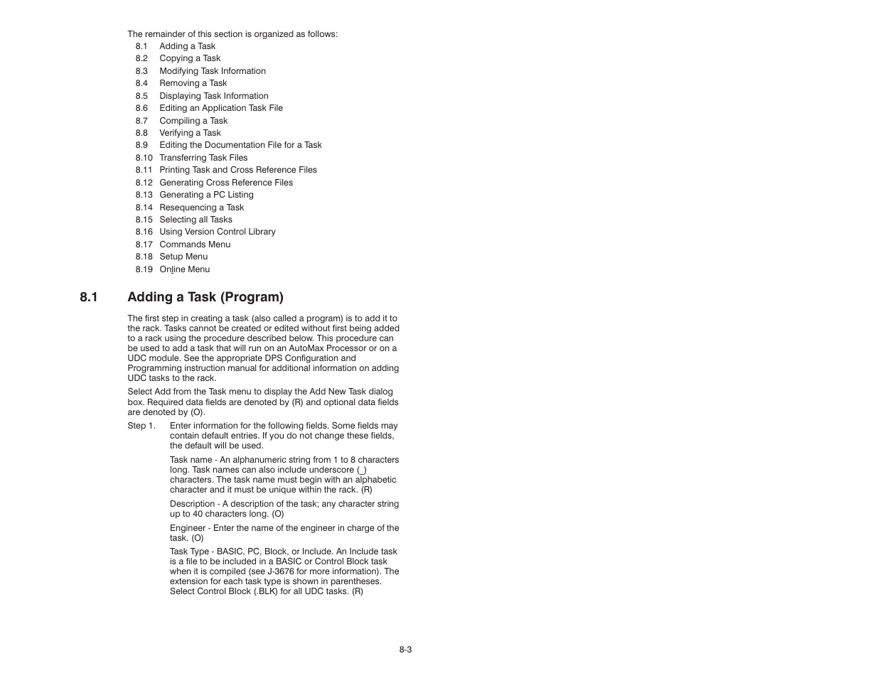 1 adding a task, 1 adding a task (program) | Rockwell Automation 47C626 AutoMax Programming Executive V4.2 User Manual | Page 125 / 278
