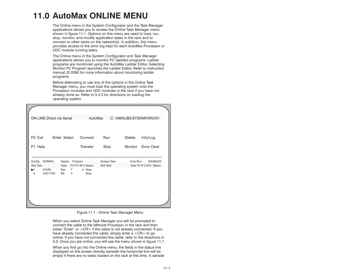 0 automax online menu | Rockwell Automation 47C626 AutoMax Programming Executive V4.2 User Manual | Page 155 / 278