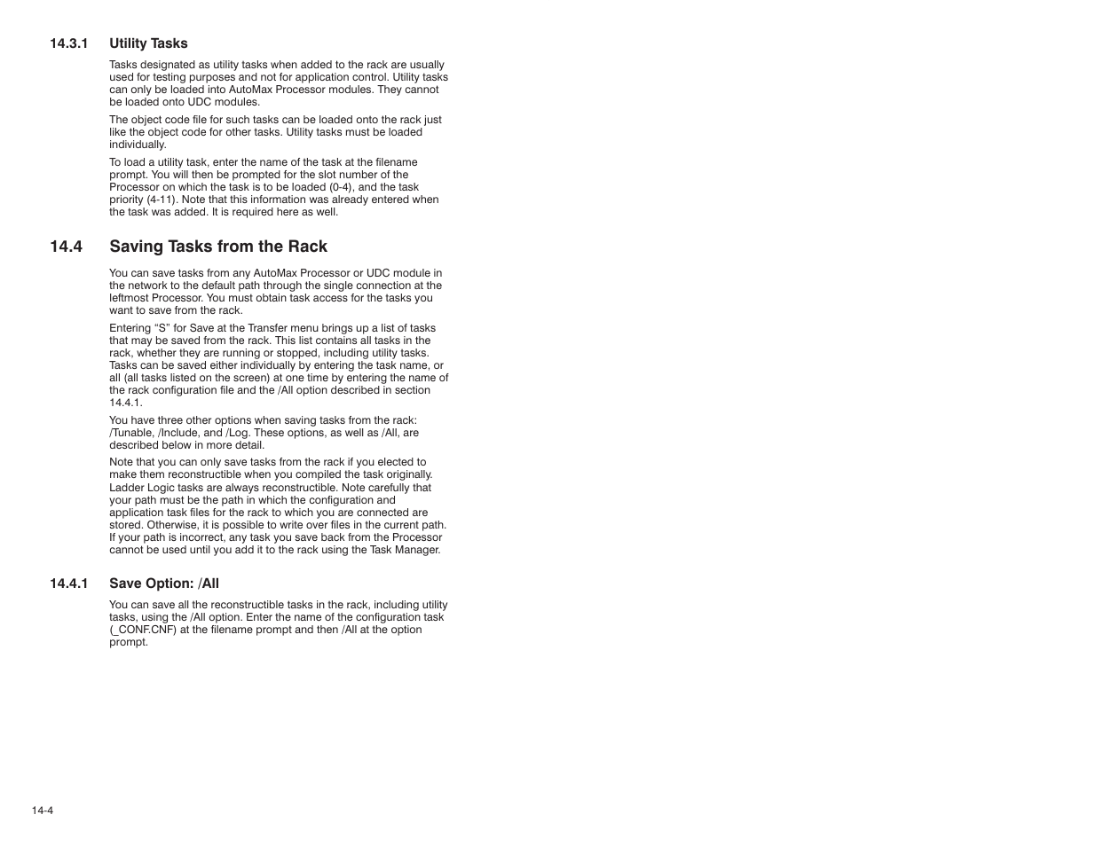 4 saving tasks from the rack | Rockwell Automation 47C626 AutoMax Programming Executive V4.2 User Manual | Page 176 / 278