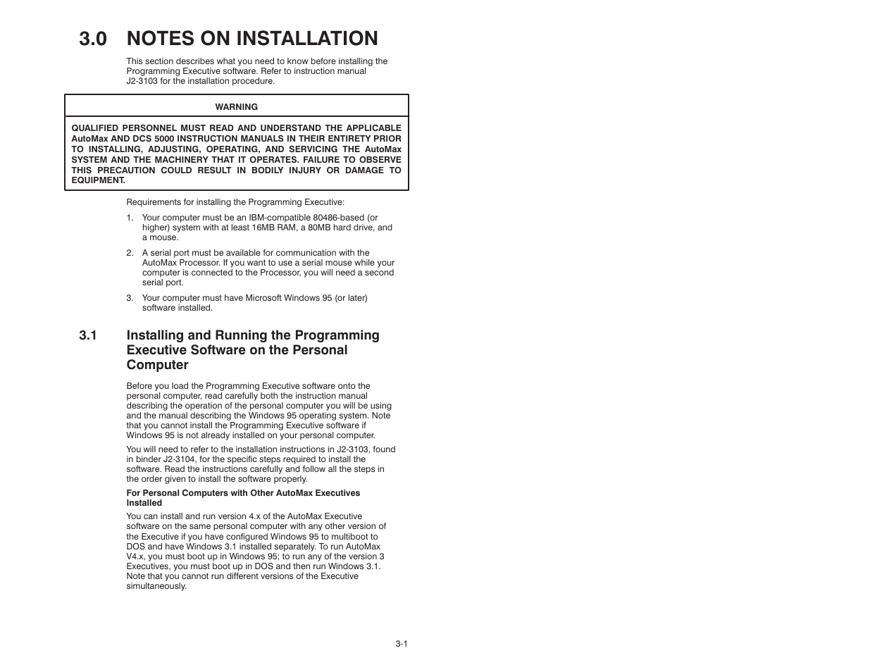 0 notes on installation | Rockwell Automation 47C626 AutoMax Programming Executive V4.2 User Manual | Page 27 / 278