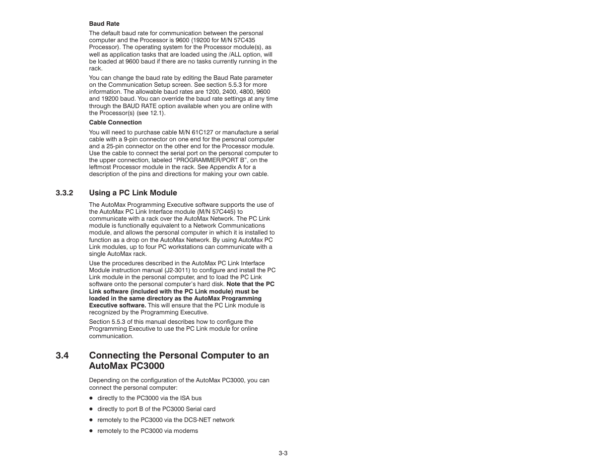 4 connecting the pc to an automax pc3000 | Rockwell Automation 47C626 AutoMax Programming Executive V4.2 User Manual | Page 29 / 278