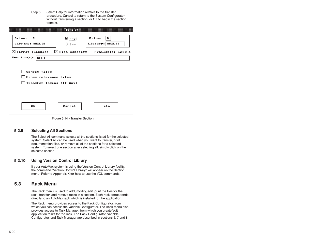 3 rack menu | Rockwell Automation 47C626 AutoMax Programming Executive V4.2 User Manual | Page 56 / 278