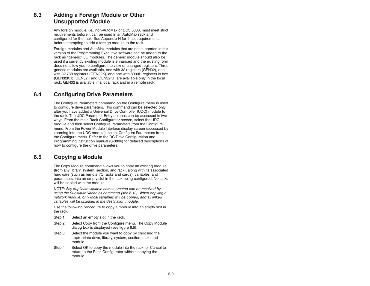 4 configuring drive parameters, 5 copying a module | Rockwell Automation 47C626 AutoMax Programming Executive V4.2 User Manual | Page 95 / 278