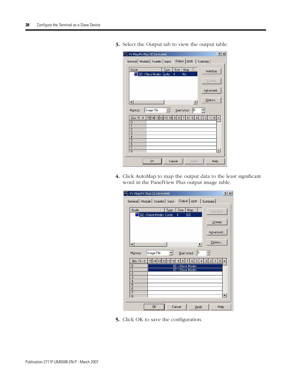 Rockwell Automation DeviceNet Communications for PanelView Plus and PanelView Plus CE User Manual | Page 38 / 76