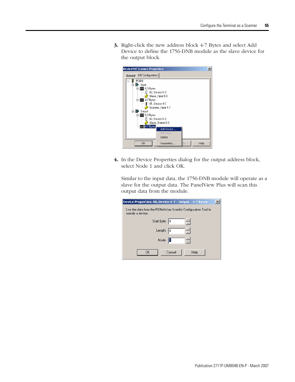 Rockwell Automation DeviceNet Communications for PanelView Plus and PanelView Plus CE User Manual | Page 55 / 76