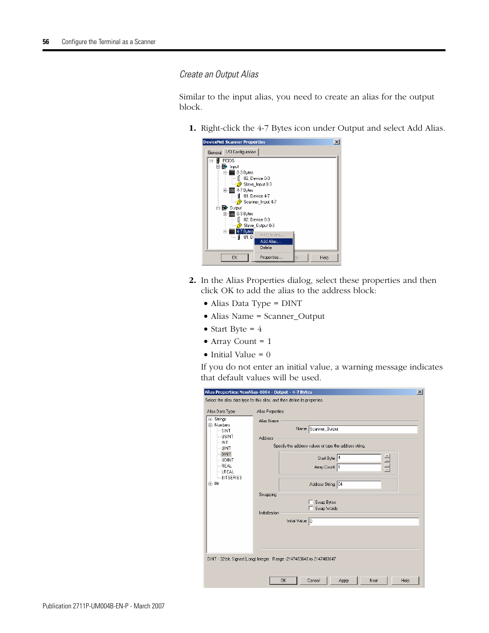 Rockwell Automation DeviceNet Communications for PanelView Plus and PanelView Plus CE User Manual | Page 56 / 76