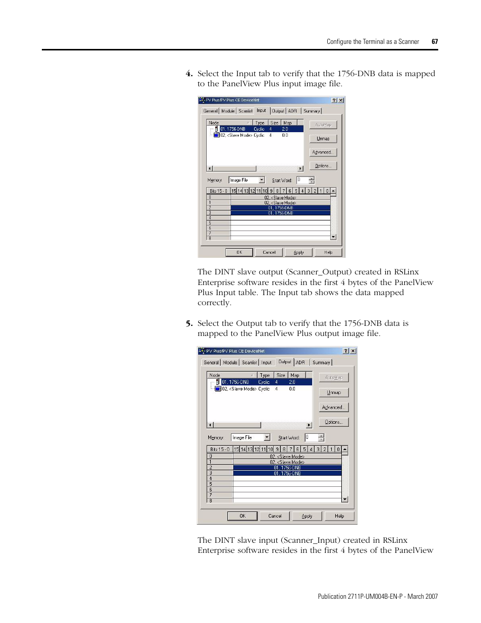 Rockwell Automation DeviceNet Communications for PanelView Plus and PanelView Plus CE User Manual | Page 67 / 76