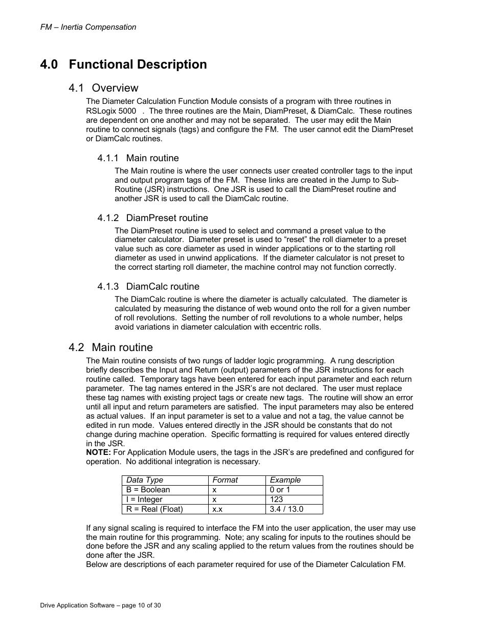 0 functional description, 1 overview, 2 main routine | Rockwell Automation 9329 Drive Application Software User Manual | Page 10 / 30