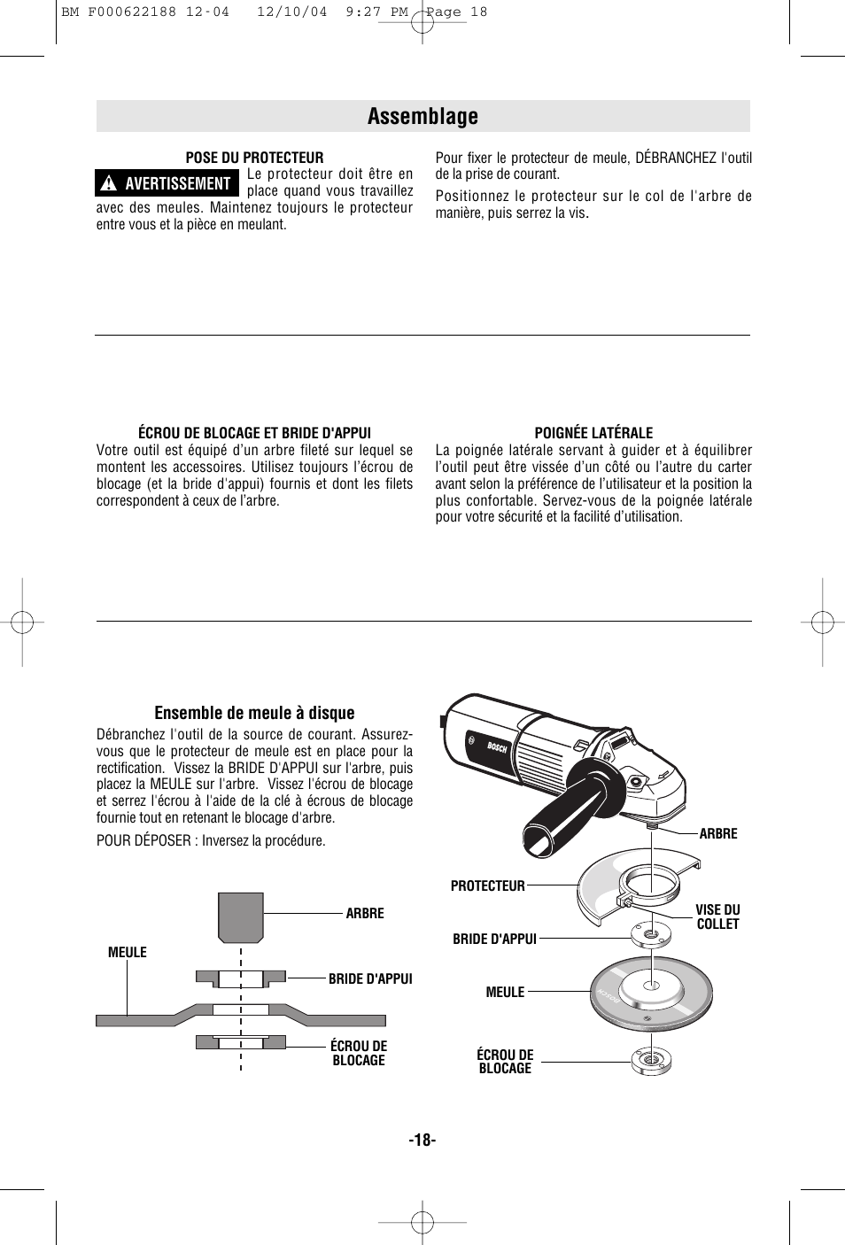 Assemblage | Bosch 1348AE User Manual | Page 18 / 36