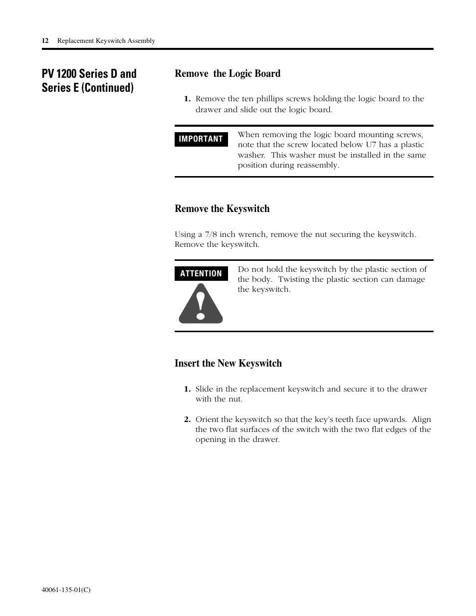 Rockwell Automation 2711E-NKSW1 Replacement Keyswitch Assembly User Manual | Page 12 / 24