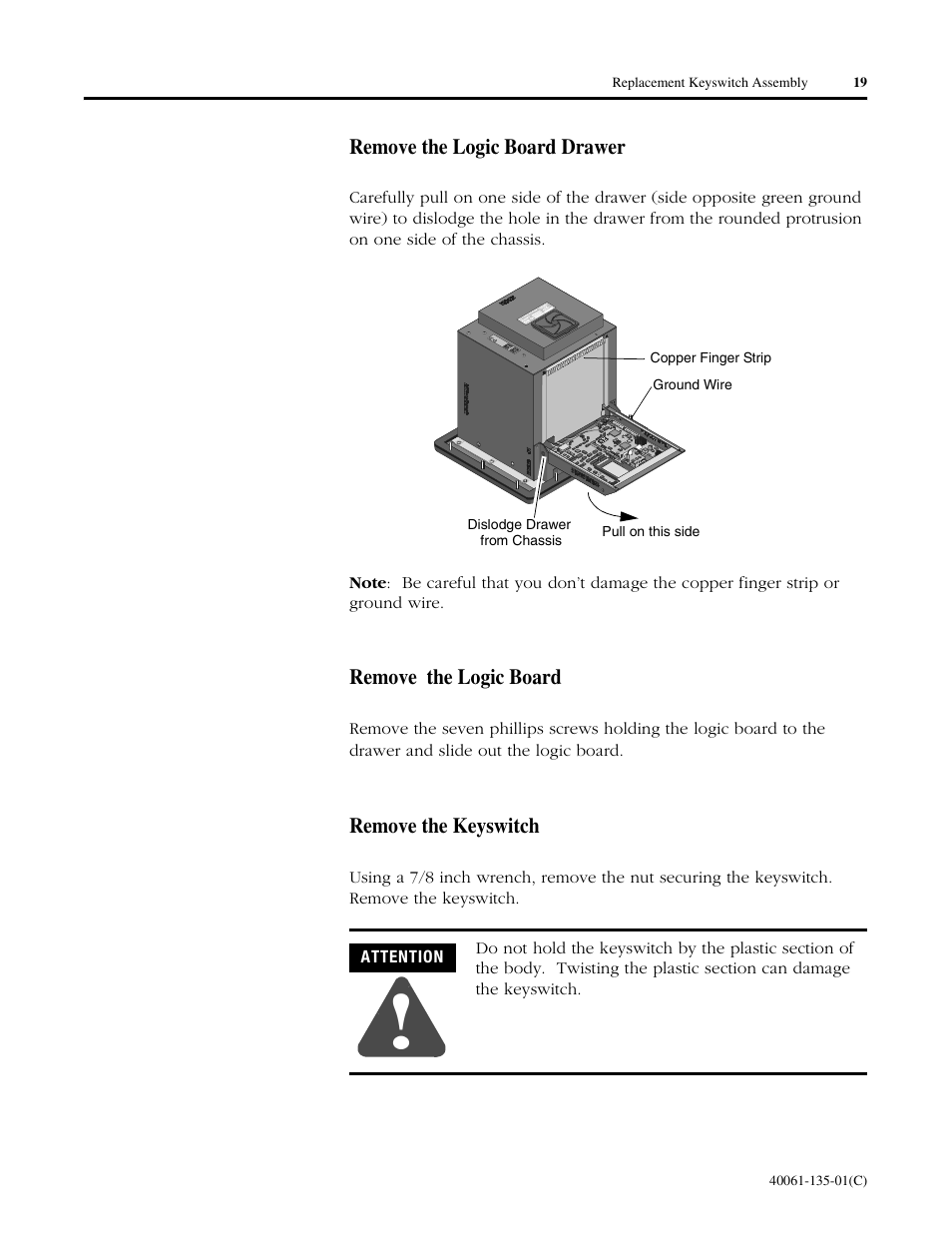 Rockwell Automation 2711E-NKSW1 Replacement Keyswitch Assembly User Manual | Page 19 / 24