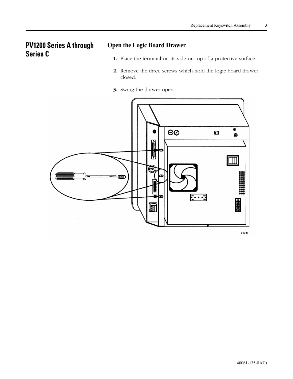 Pv1200 series a through series c | Rockwell Automation 2711E-NKSW1 Replacement Keyswitch Assembly User Manual | Page 3 / 24