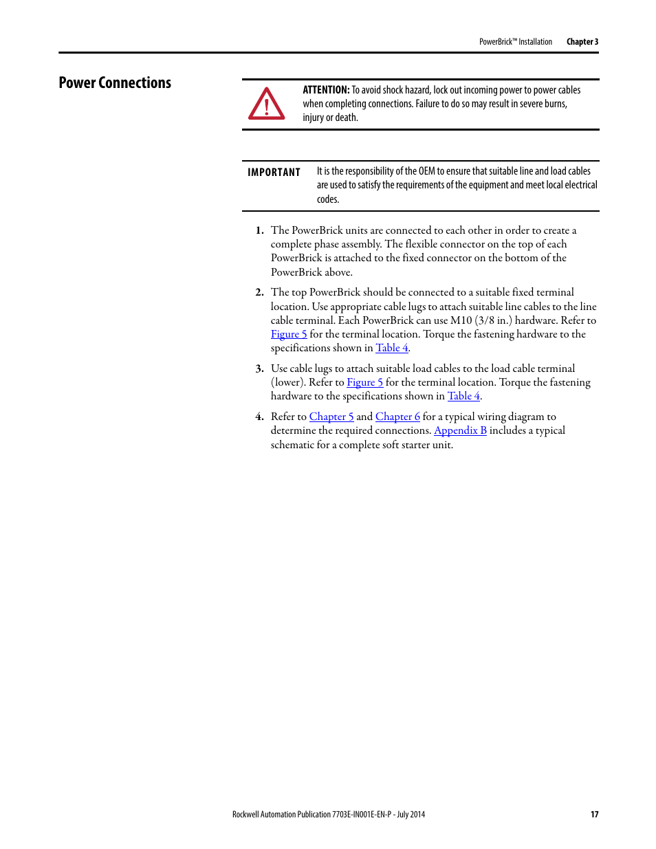 Power connections | Rockwell Automation 7703E Medium Voltage SMC OEM Components - 10-15 kV User Manual | Page 17 / 58