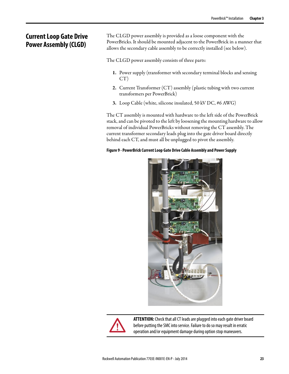 Current loop gate drive power assembly (clgd) | Rockwell Automation 7703E Medium Voltage SMC OEM Components - 10-15 kV User Manual | Page 23 / 58