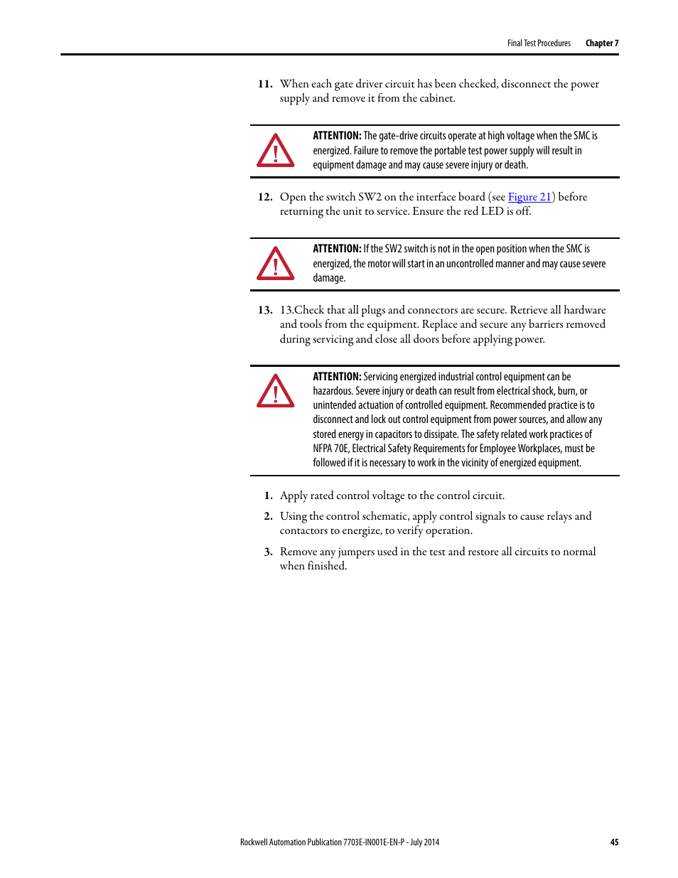Rockwell Automation 7703E Medium Voltage SMC OEM Components - 10-15 kV User Manual | Page 45 / 58