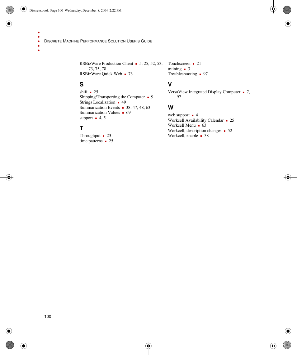 Rockwell Automation Discrete Machine Performance Solution User Manual | Page 106 / 106