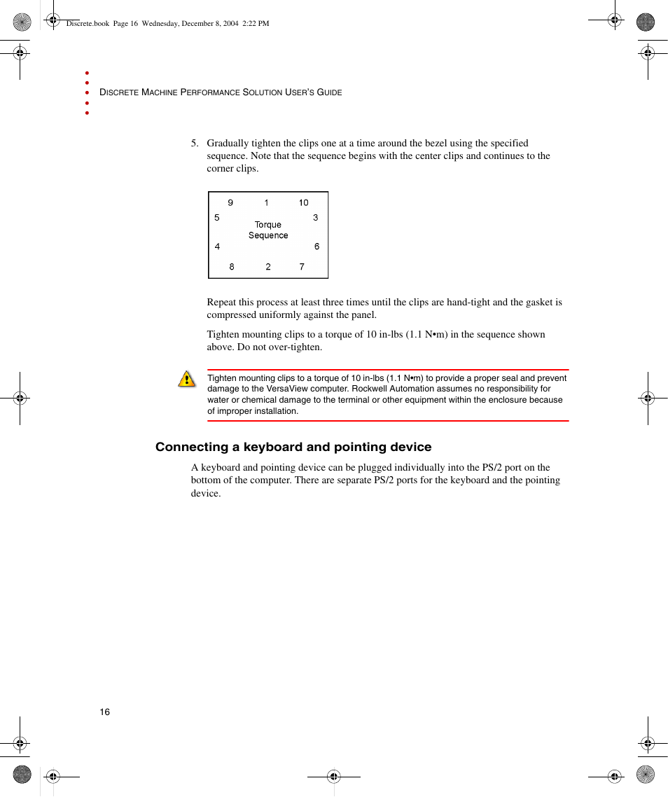 Connecting a keyboard and pointing device | Rockwell Automation Discrete Machine Performance Solution User Manual | Page 22 / 106