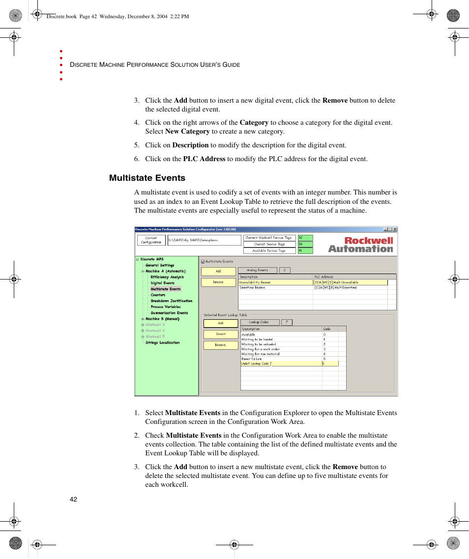 Multistate events | Rockwell Automation Discrete Machine Performance Solution User Manual | Page 48 / 106