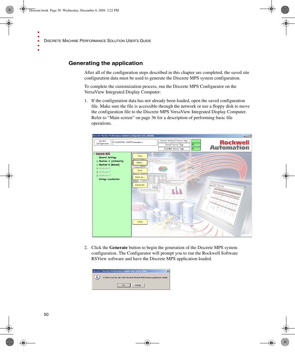 Generating the application | Rockwell Automation Discrete Machine Performance Solution User Manual | Page 56 / 106