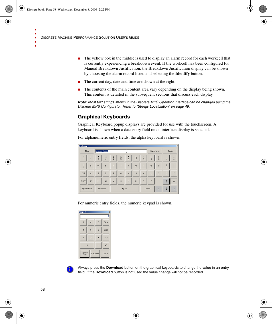 Graphical keyboards | Rockwell Automation Discrete Machine Performance Solution User Manual | Page 64 / 106