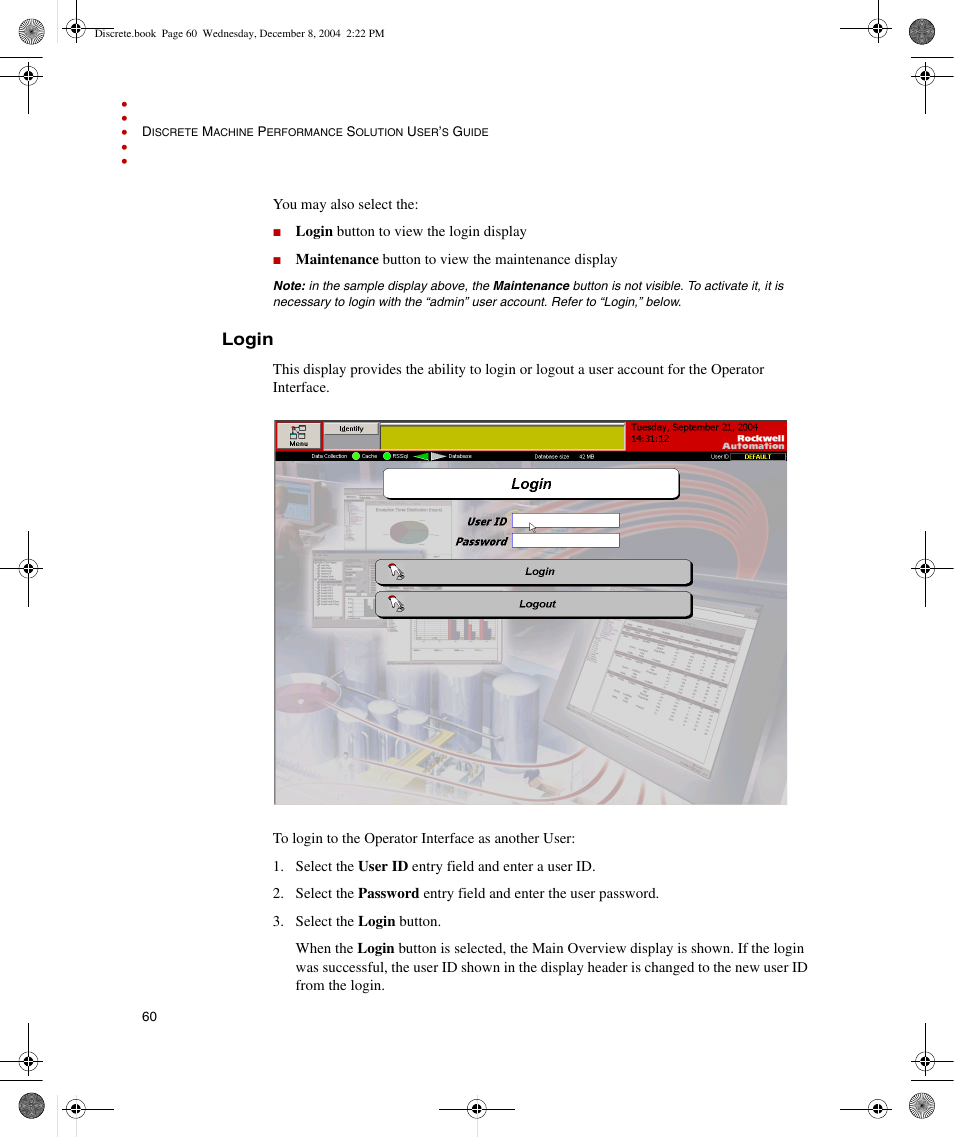 Login | Rockwell Automation Discrete Machine Performance Solution User Manual | Page 66 / 106