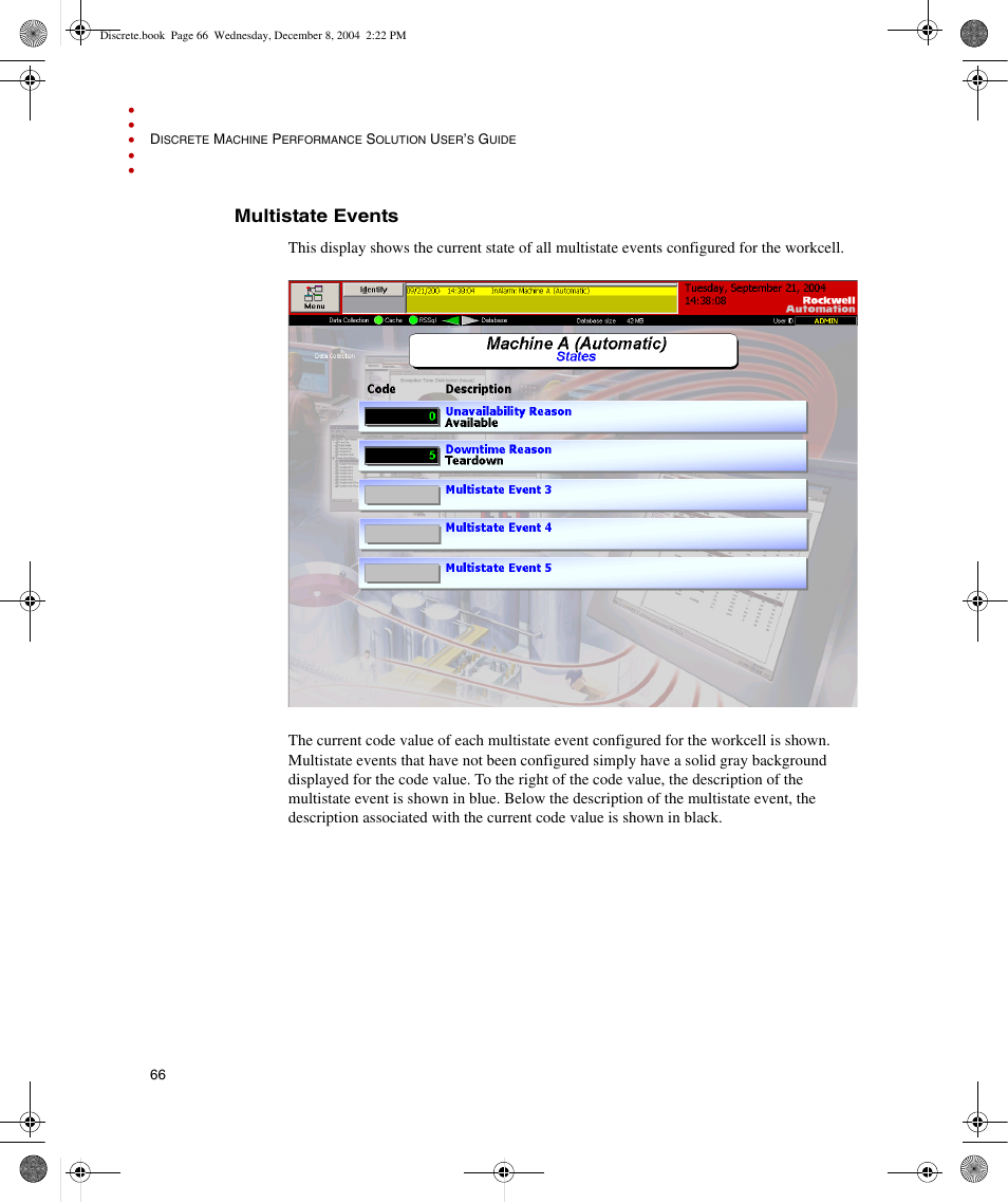 Multistate events | Rockwell Automation Discrete Machine Performance Solution User Manual | Page 72 / 106