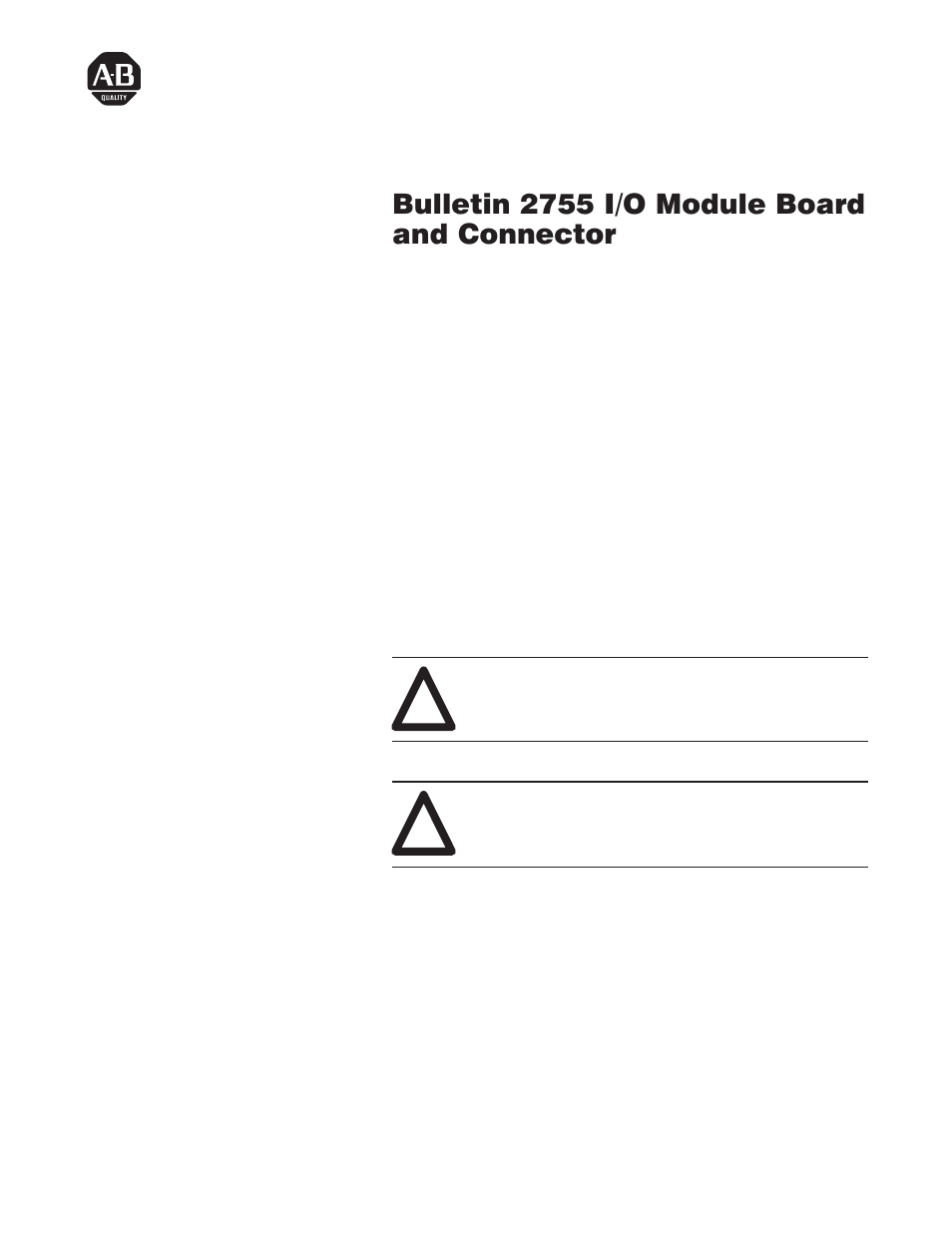 Rockwell Automation 2755 I-O Module Board and Connector User Manual | 8 pages