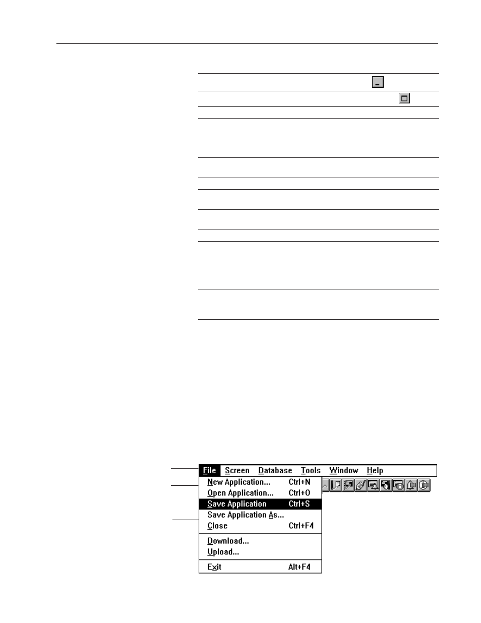 Using the menu bar and toolbar | Rockwell Automation 2711E-ND1 PanelBuilder 1400E Configurator Software Getting Started User Manual | Page 45 / 114