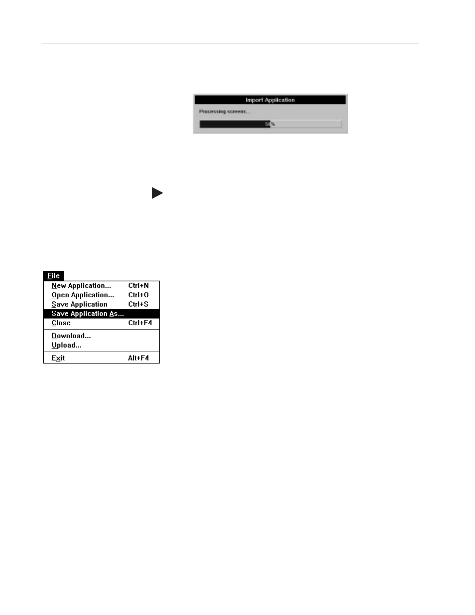 Viewing the application screens | Rockwell Automation 2711E-ND1 PanelBuilder 1400E Configurator Software Getting Started User Manual | Page 61 / 114