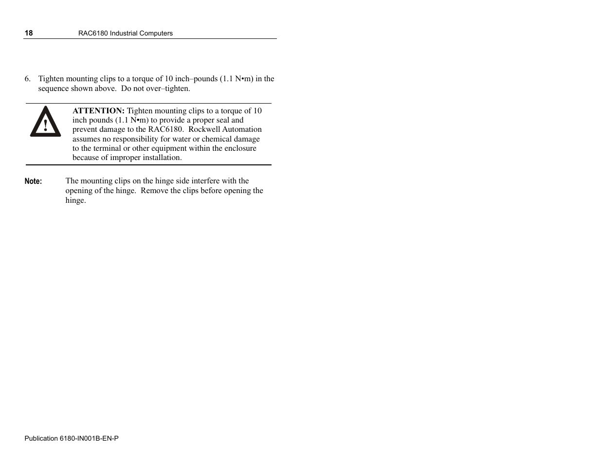 Rockwell Automation 6180 RAC6180 Industrial Computers Installation Instructions User Manual | Page 18 / 32