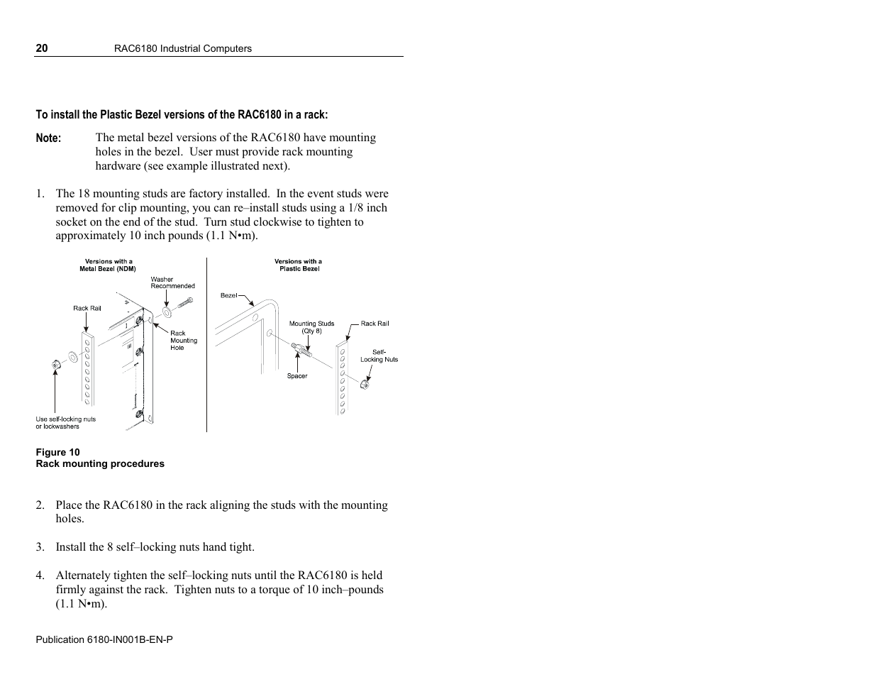 Rockwell Automation 6180 RAC6180 Industrial Computers Installation Instructions User Manual | Page 20 / 32