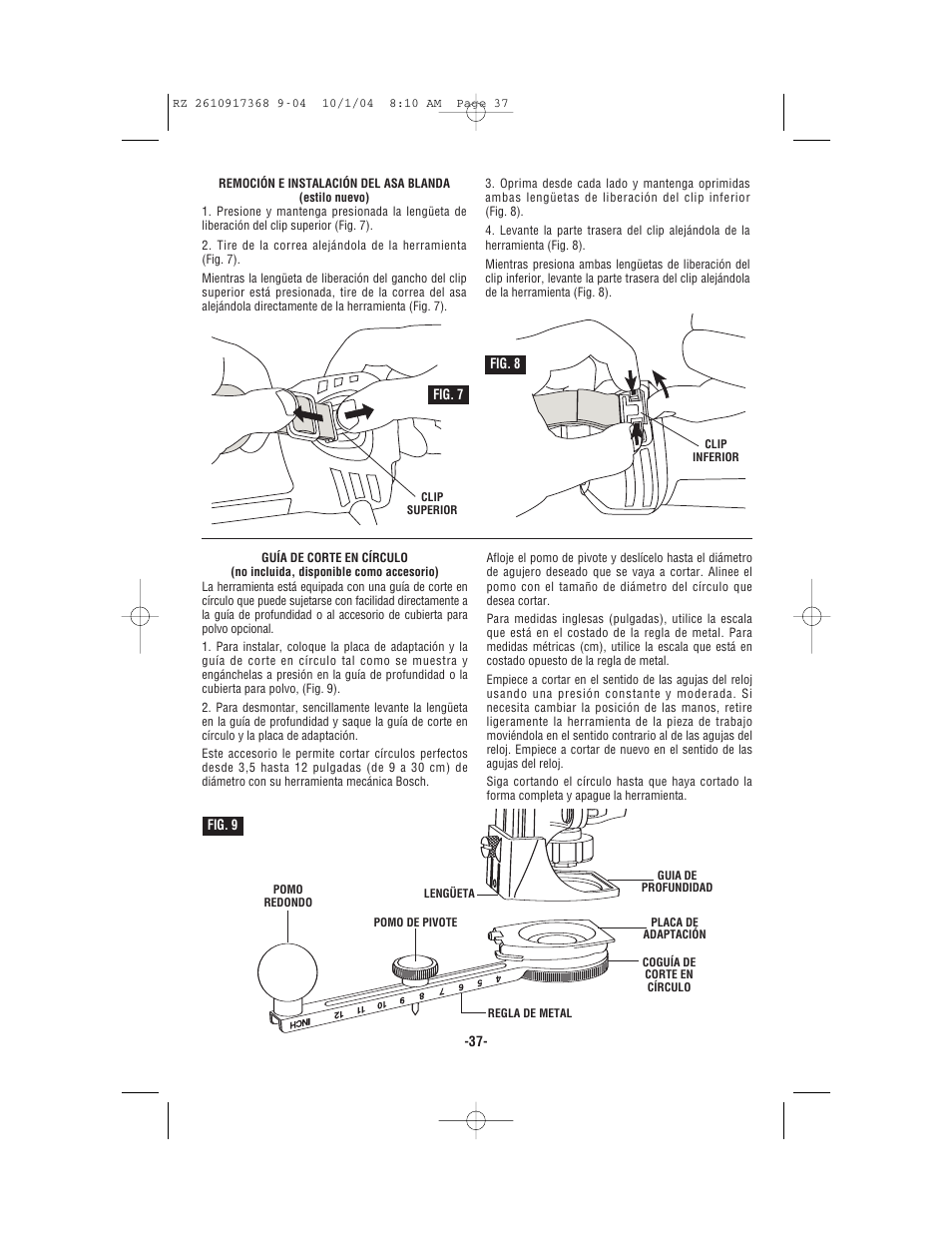 Bosch RZ25 User Manual | Page 37 / 44